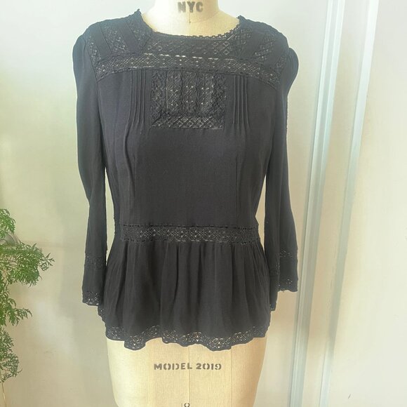 POINT SUR for J. CREW Viscose and Lace Top Size 8 - Picture 2 of 10